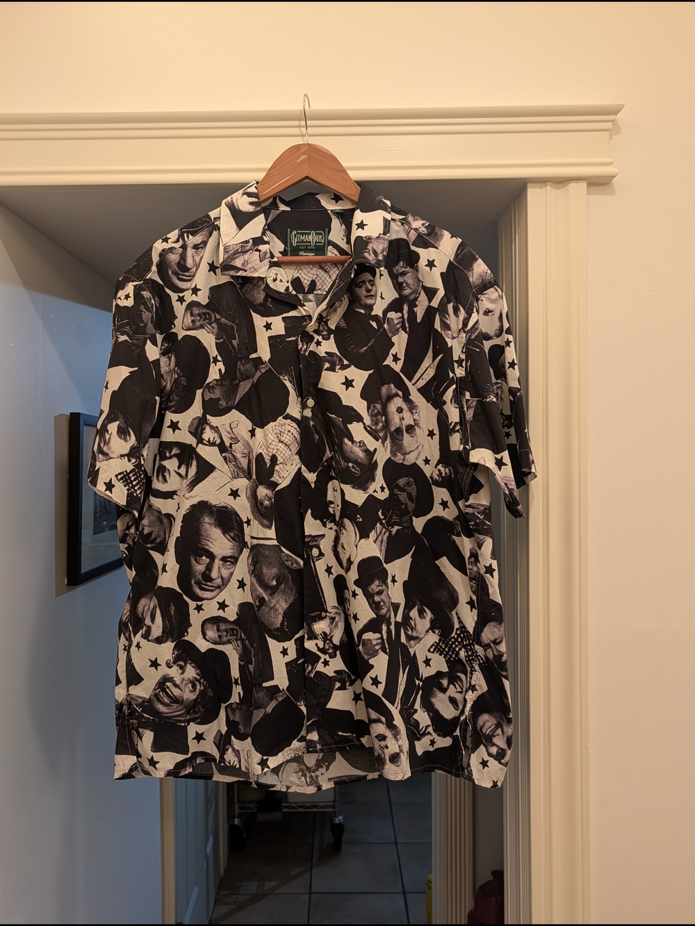 Gitman Bros Vintage Movie Star Print Camp Shirt XL USA